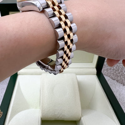 Rolex Lady's Datejust (26mm) with Vignette Red Dial with 10 Diamond Markers, 18K Yellow Gold Bezel and 18K Yellow Gold + Stainless Steel Jubilee Link Bracelet
