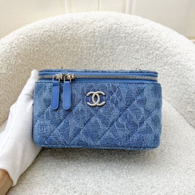 Chanel 23P Heart Adjustable Chain Vanity in Denim and SHW (Model: AP3204)