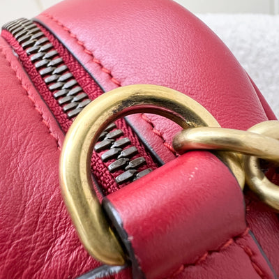 Gucci Marmont Small Camera Bag in Red Matelasse Chevron Leather and AGHW