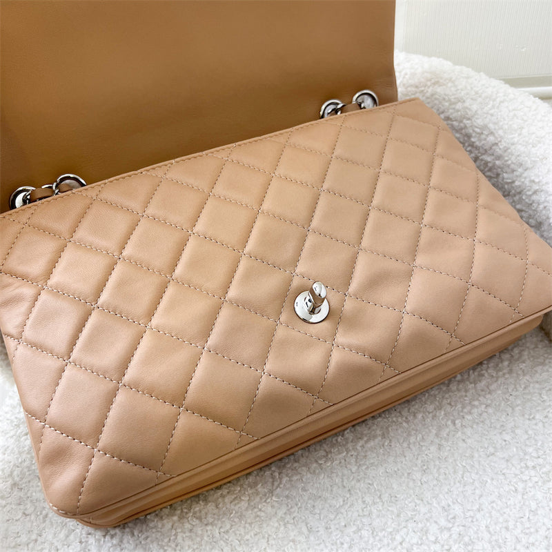 Chanel Triple Pocket Accordion Flap in Milk Tea Beige Lambskin and SHW