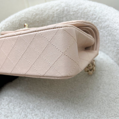 Chanel Small Classic Flap CF in 22C Beige Clair Caviar and LGHW (Model: A0113)