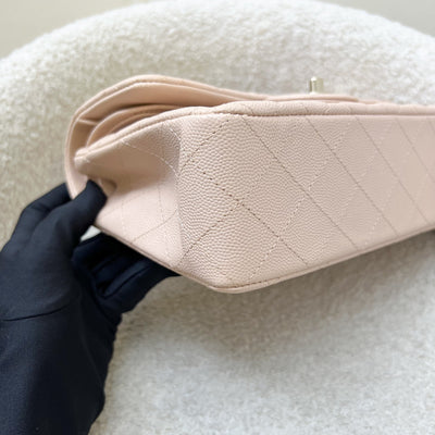 Chanel Small Classic Flap CF in 22C Beige Clair Caviar and LGHW (Model: A0113)