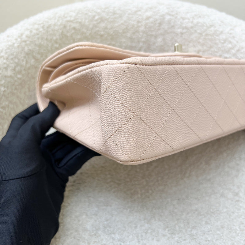 Chanel Small Classic Flap CF in 22C Beige Clair Caviar and LGHW (Model: A0113)