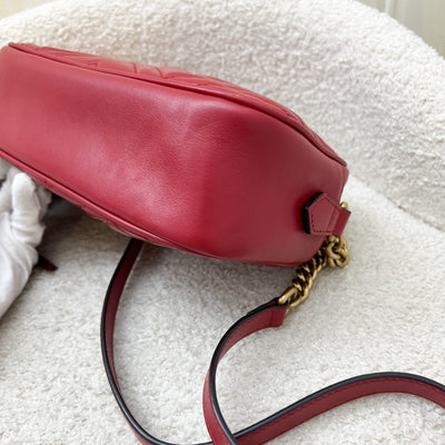 Gucci Marmont Small Camera Bag in Red Matelasse Chevron Leather and AGHW