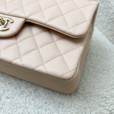 Chanel Small Classic Flap CF in 22C Beige Clair Caviar and LGHW (Model: A0113)