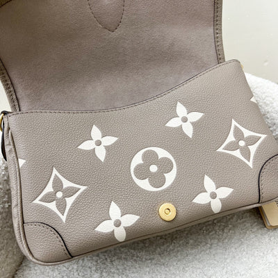 LV Diane PM in Tourterelle (Grey) / Creme Giant Monogram Empreinte Leather and GHW