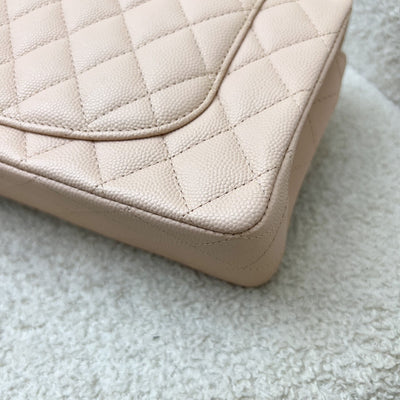Chanel Small Classic Flap CF in 22C Beige Clair Caviar and LGHW (Model: A0113)