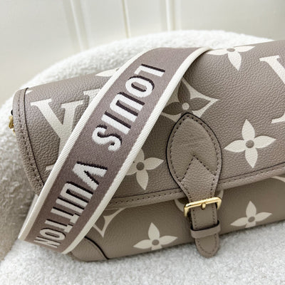 LV Diane PM in Tourterelle (Grey) / Creme Giant Monogram Empreinte Leather and GHW