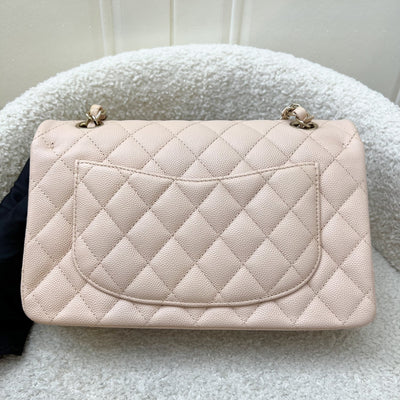 Chanel Small Classic Flap CF in 22C Beige Clair Caviar and LGHW (Model: A0113)