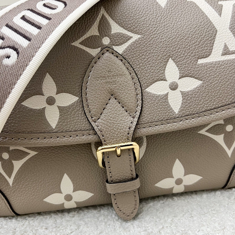 LV Diane PM in Tourterelle (Grey) / Creme Giant Monogram Empreinte Leather and GHW