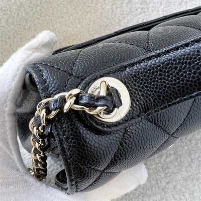 (Partial Payment) Chanel Small Business Affinity Flap in Black Caviar LGHW