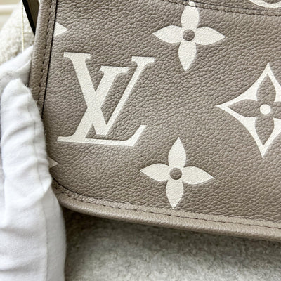 LV Diane PM in Tourterelle (Grey) / Creme Giant Monogram Empreinte Leather and GHW