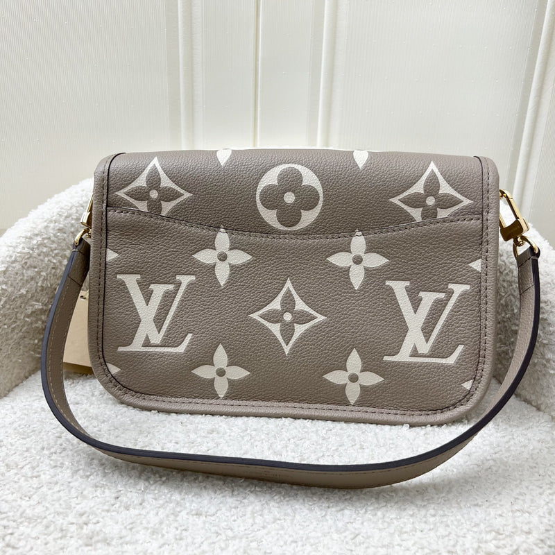 LV Diane PM in Tourterelle (Grey) / Creme Giant Monogram Empreinte Leather and GHW