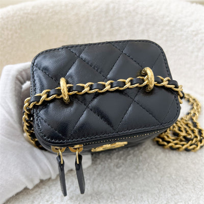 Chanel 23C Mini Vanity in Black Lambskin and AGHW