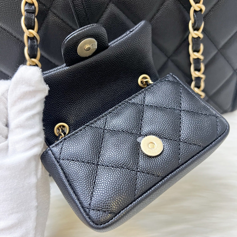 Chanel 24A "2-in-1" Small Tote in Black Caviar and AGHW (Model: AS4940)