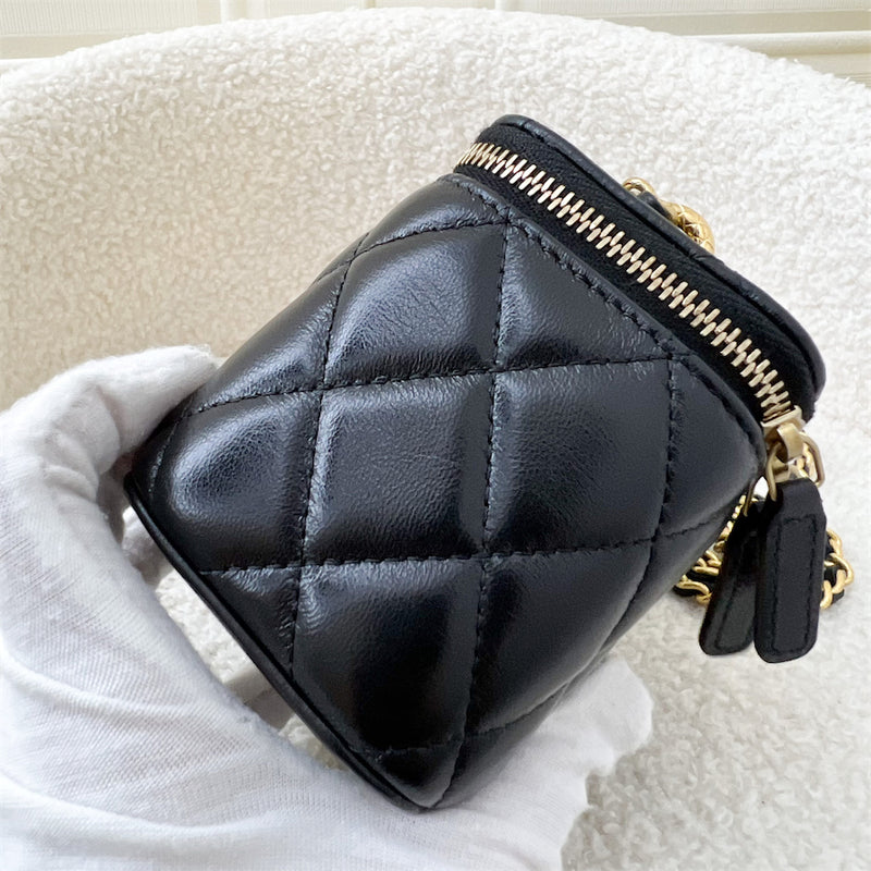 Chanel 23C Mini Vanity in Black Lambskin and AGHW