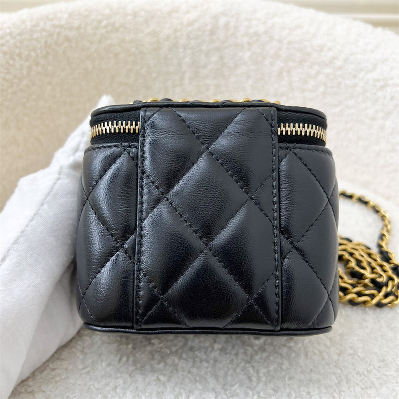 Chanel 23C Mini Vanity in Black Lambskin and AGHW