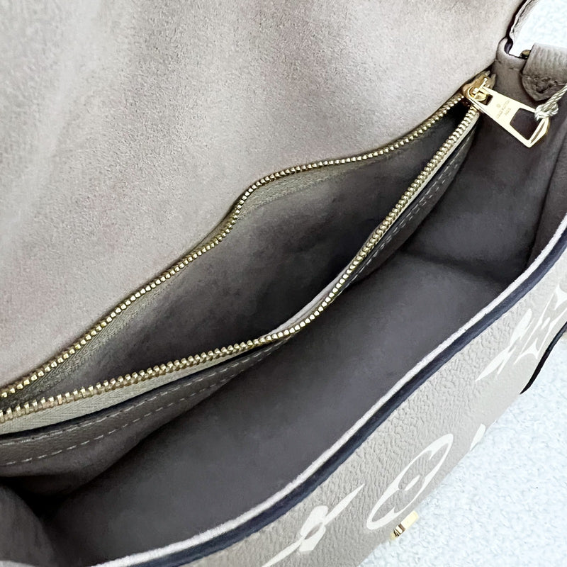 LV Diane PM in Tourterelle (Grey) / Creme Giant Monogram Empreinte Leather and GHW