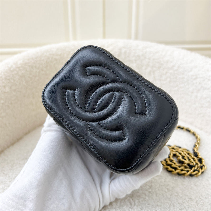 Chanel 23C Mini Vanity in Black Lambskin and AGHW