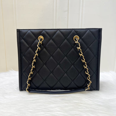 Chanel 24A "2-in-1" Small Tote in Black Caviar and AGHW (Model: AS4940)