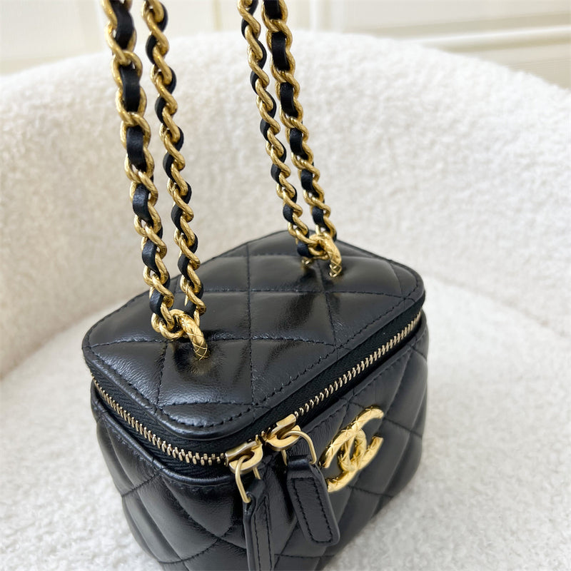 Chanel 23C Mini Vanity in Black Lambskin and AGHW