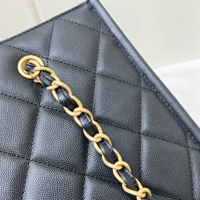 Chanel 24A "2-in-1" Small Tote in Black Caviar and AGHW (Model: AS4940)