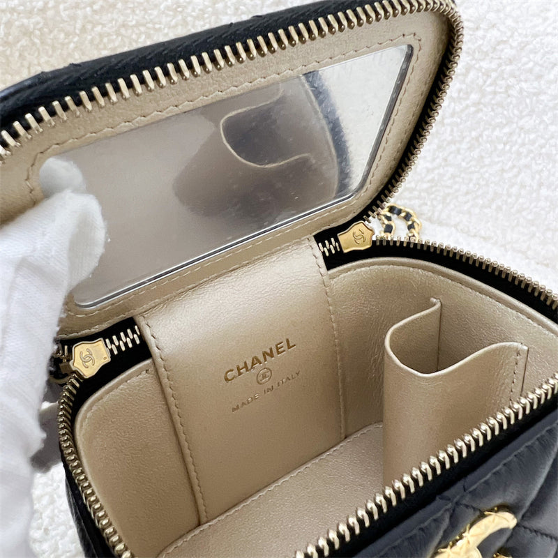 Chanel 23C Mini Vanity in Black Lambskin and AGHW