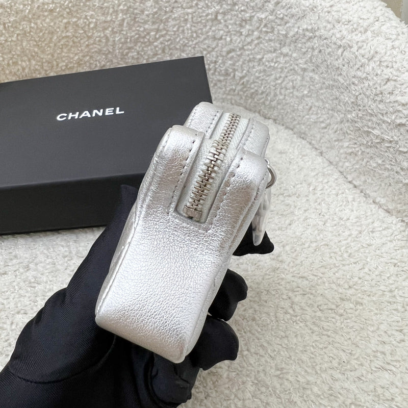 Chanel VIP Gift 24C Star Pouch Charm in Iridescent Silver Lambskin and SHW