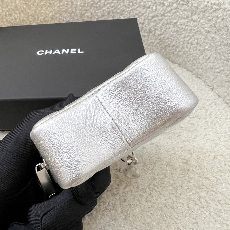 Chanel VIP Gift 24C Star Pouch Charm in Iridescent Silver Lambskin and SHW