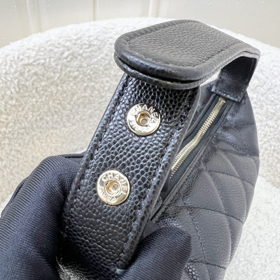 Chanel Classic Quilted Hobo Clutch on Chain in Black Caviar and LGHW (Model: AP4386)