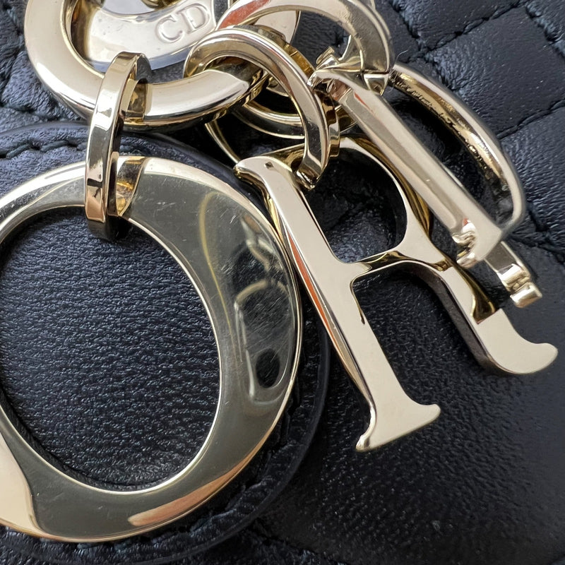 Dior Micro Lady D-Joy Bag in Black Cannage Lambskin and LGHW (Model: S0910ONGE)