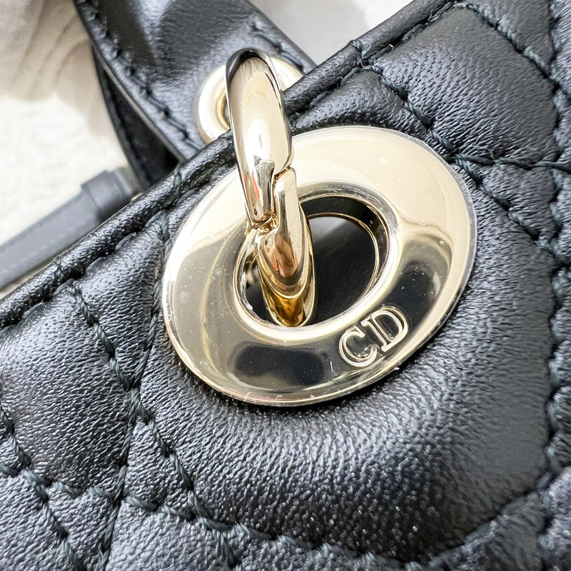 Dior Micro Lady D-Joy Bag in Black Cannage Lambskin and LGHW (Model: S0910ONGE)