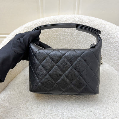 Chanel Classic Quilted Hobo Clutch on Chain in Black Caviar and LGHW (Model: AP4386)
