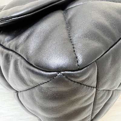 Chanel 19 Maxi Flap in Black Lambskin and 3-tone HW (Model: AS1162)