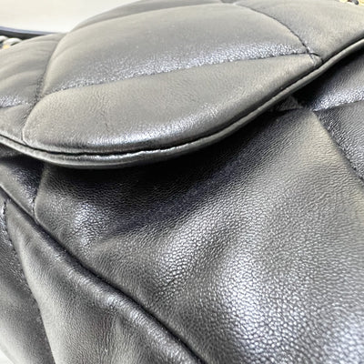 Chanel 19 Maxi Flap in Black Lambskin and 3-tone HW (Model: AS1162)