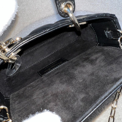 Dior Micro Lady D-Joy Bag in Black Cannage Lambskin and LGHW (Model: S0910ONGE)