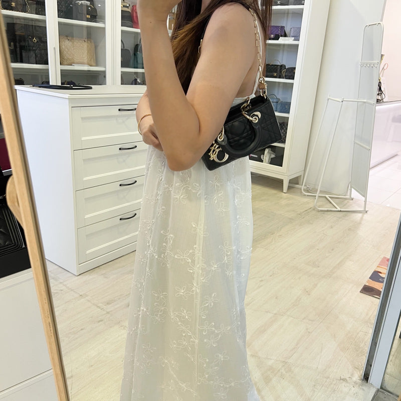 Dior Micro Lady D-Joy Bag in Black Cannage Lambskin and LGHW (Model: S0910ONGE)