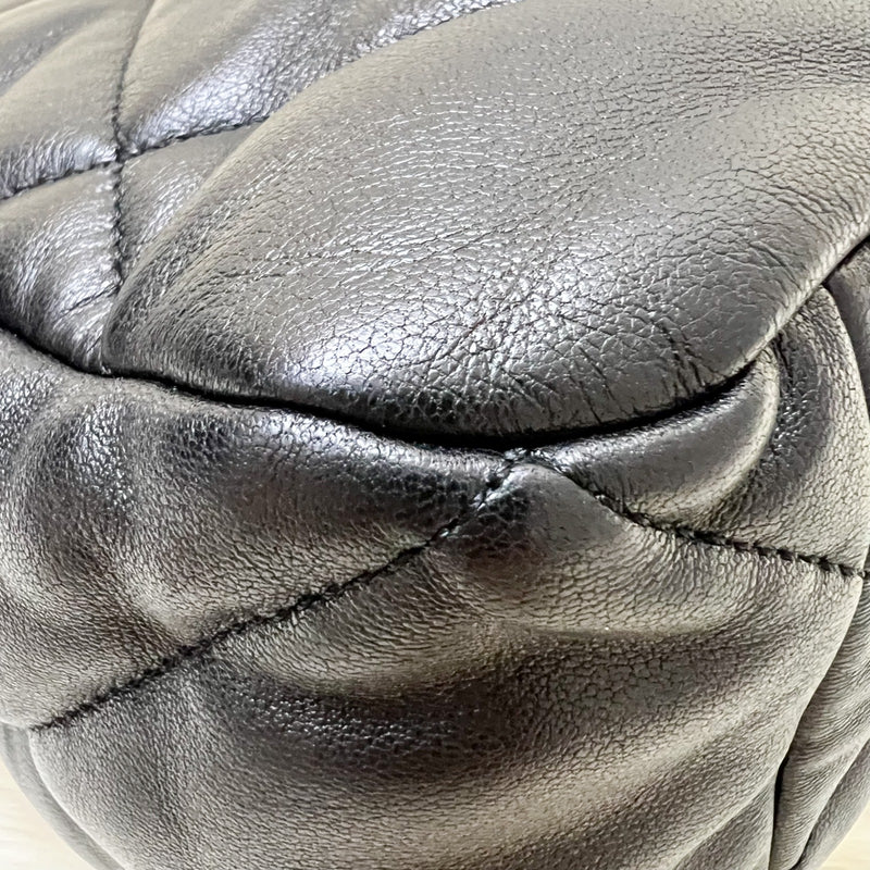 Chanel 19 Maxi Flap in Black Lambskin and 3-tone HW (Model: AS1162)