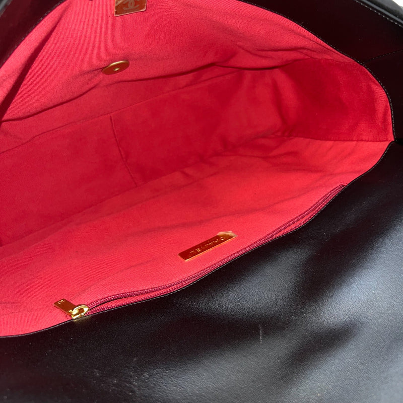 Chanel 19 Maxi Flap in Black Lambskin and 3-tone HW (Model: AS1162)