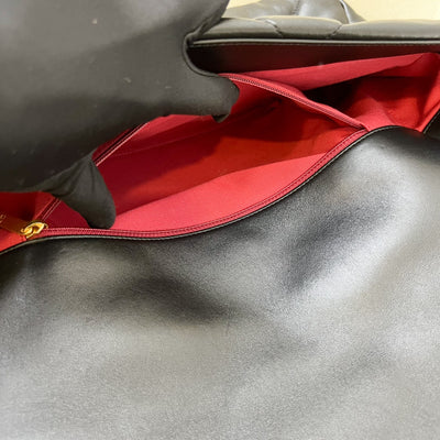 Chanel 19 Maxi Flap in Black Lambskin and 3-tone HW (Model: AS1162)