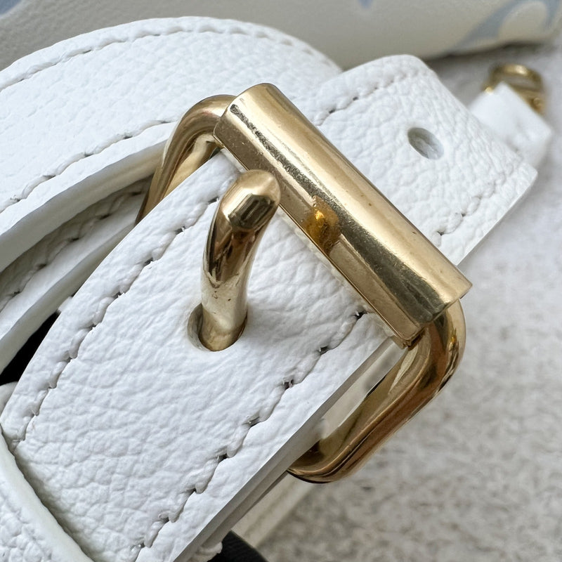 LV Milky Way Onthego PM Tote in Latte and Candy Blue Giant Monogram Empreinte Leather and GHW