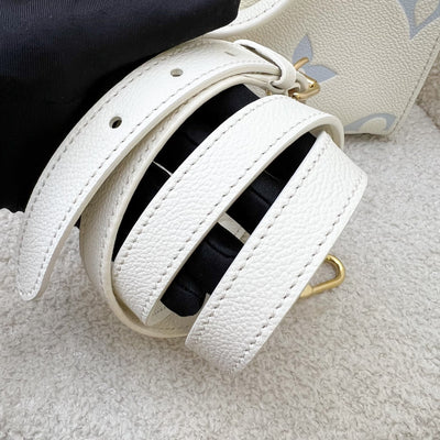 LV Milky Way Onthego PM Tote in Latte and Candy Blue Giant Monogram Empreinte Leather and GHW