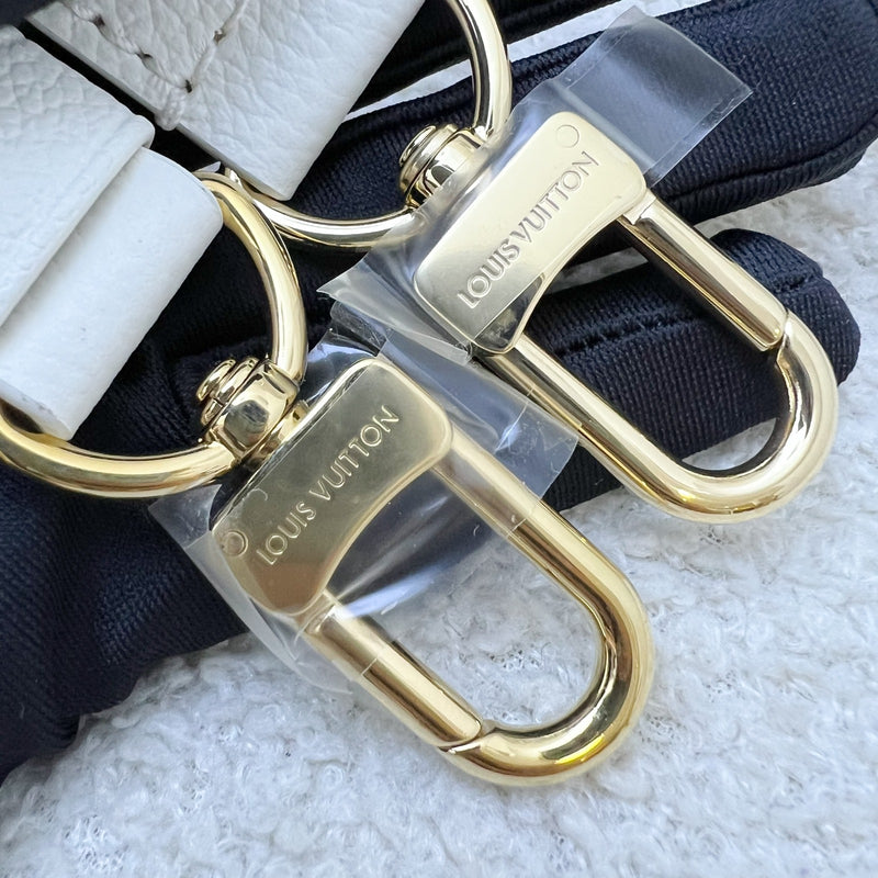 LV Milky Way Onthego PM Tote in Latte and Candy Blue Giant Monogram Empreinte Leather and GHW