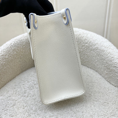 LV Milky Way Onthego PM Tote in Latte and Candy Blue Giant Monogram Empreinte Leather and GHW