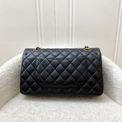 [Local Set - 2022] Chanel Medium Classic Flap CF in Black Lambskin and GHW (Model: A01112)