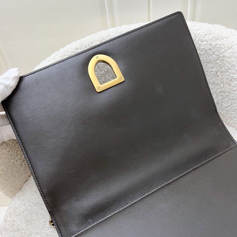 Dior Diorama Shoulder Bag in Dark Brown Leather and GHW