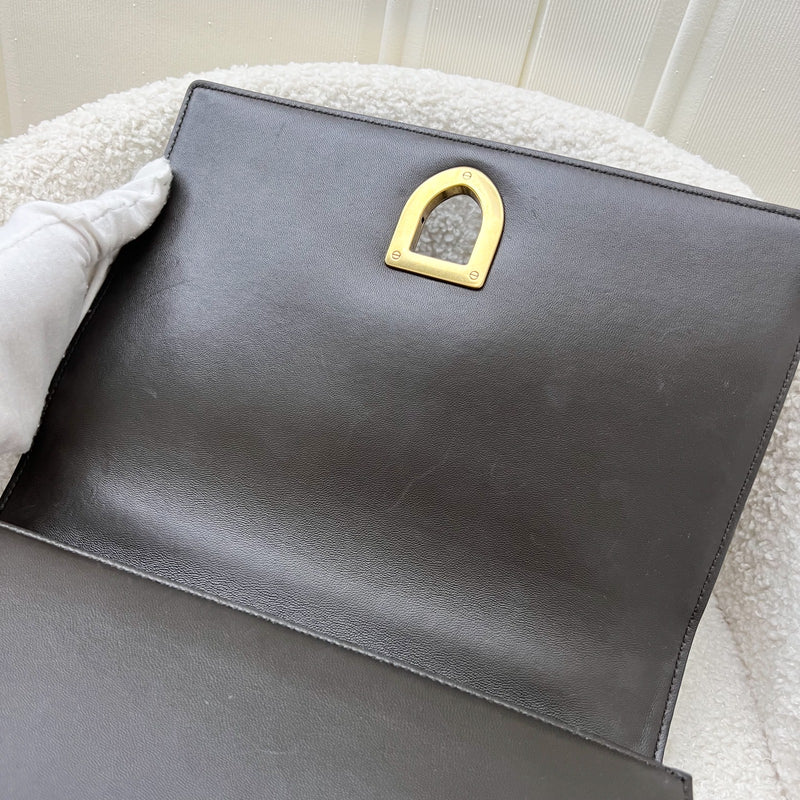 Dior Diorama Shoulder Bag in Dark Brown Leather and GHW