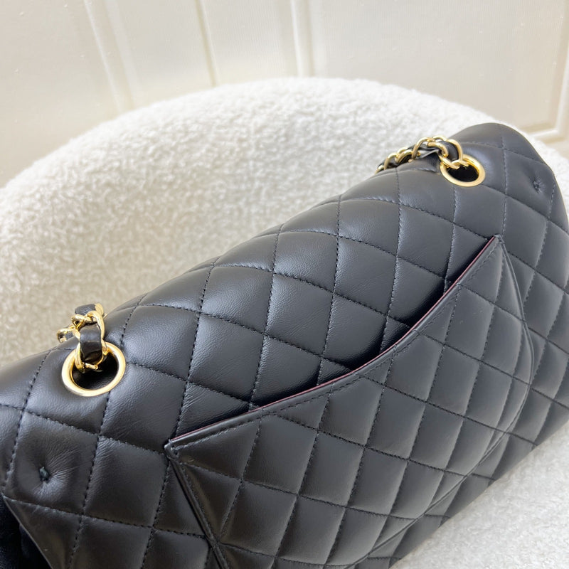 [Local Set - 2022] Chanel Medium Classic Flap CF in Black Lambskin and GHW (Model: A01112)
