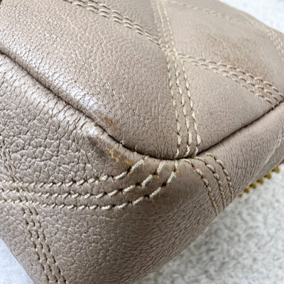 Saint Laurent YSL Mini Becky Double Zip Camera Bag in Beige Quilted Leather and AGHW