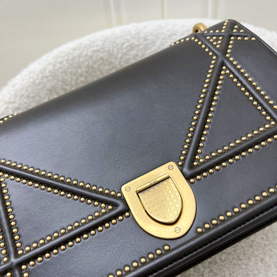 Dior Diorama Shoulder Bag in Dark Brown Leather and GHW